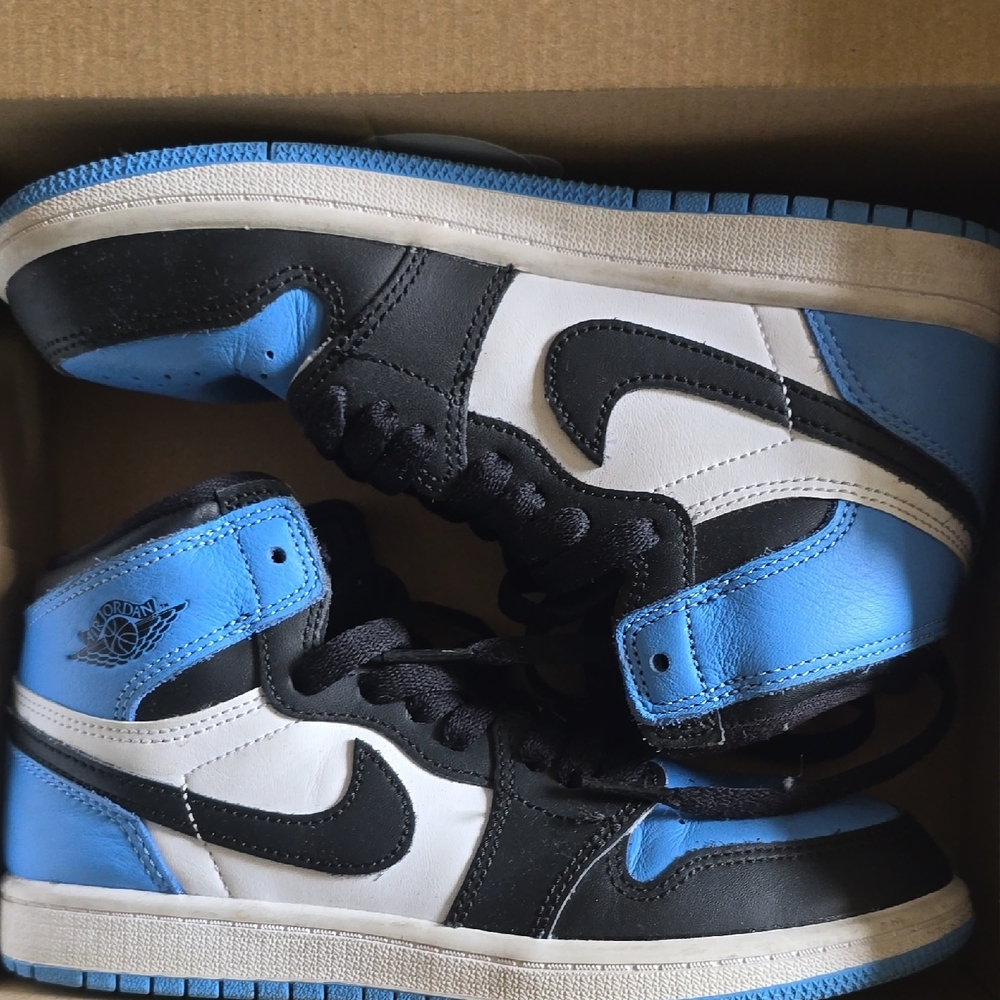 Blue and Black High-Top Sneakers